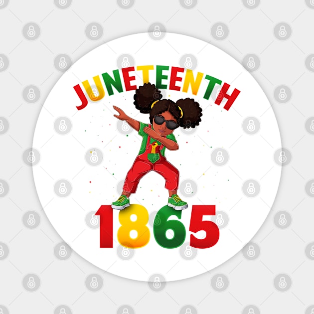 Juneteenth Dabbing Black Queen Melanin Brown Skin Girls Dab Magnet by BramCrye